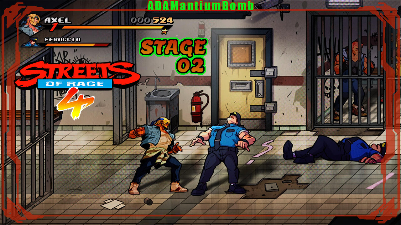 Streets of Rage 4 | Stage 02 – Police Precinct, Hard Mode, Feat: Axle Stone (Streets of Rage, 2020 PS4)