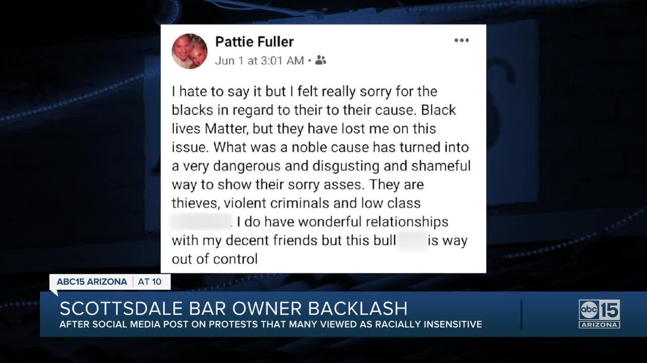 Scottsdale bar owner faces backlash over social media post