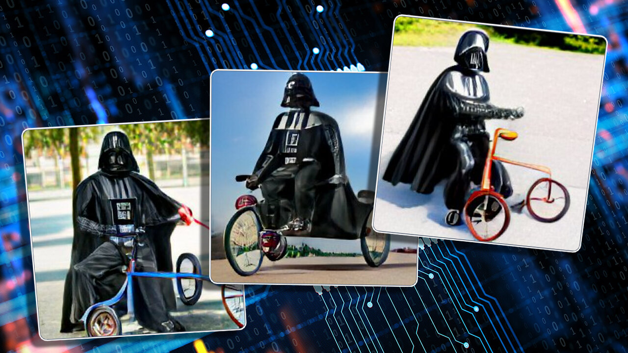 Darth Vader Riding a Tricycle on a Sunny Day - #NewWorldNextWeek