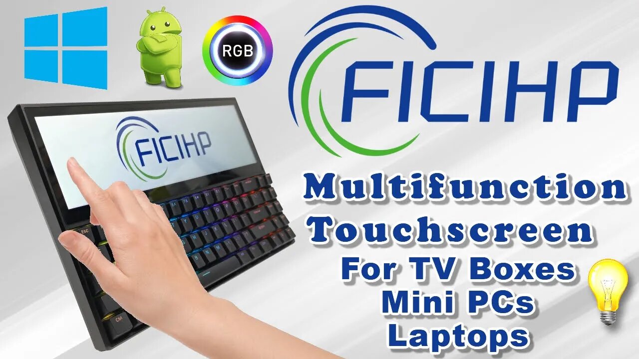 FICHIP K2 RGB Mechanical Keyboard with Touchscreen Display