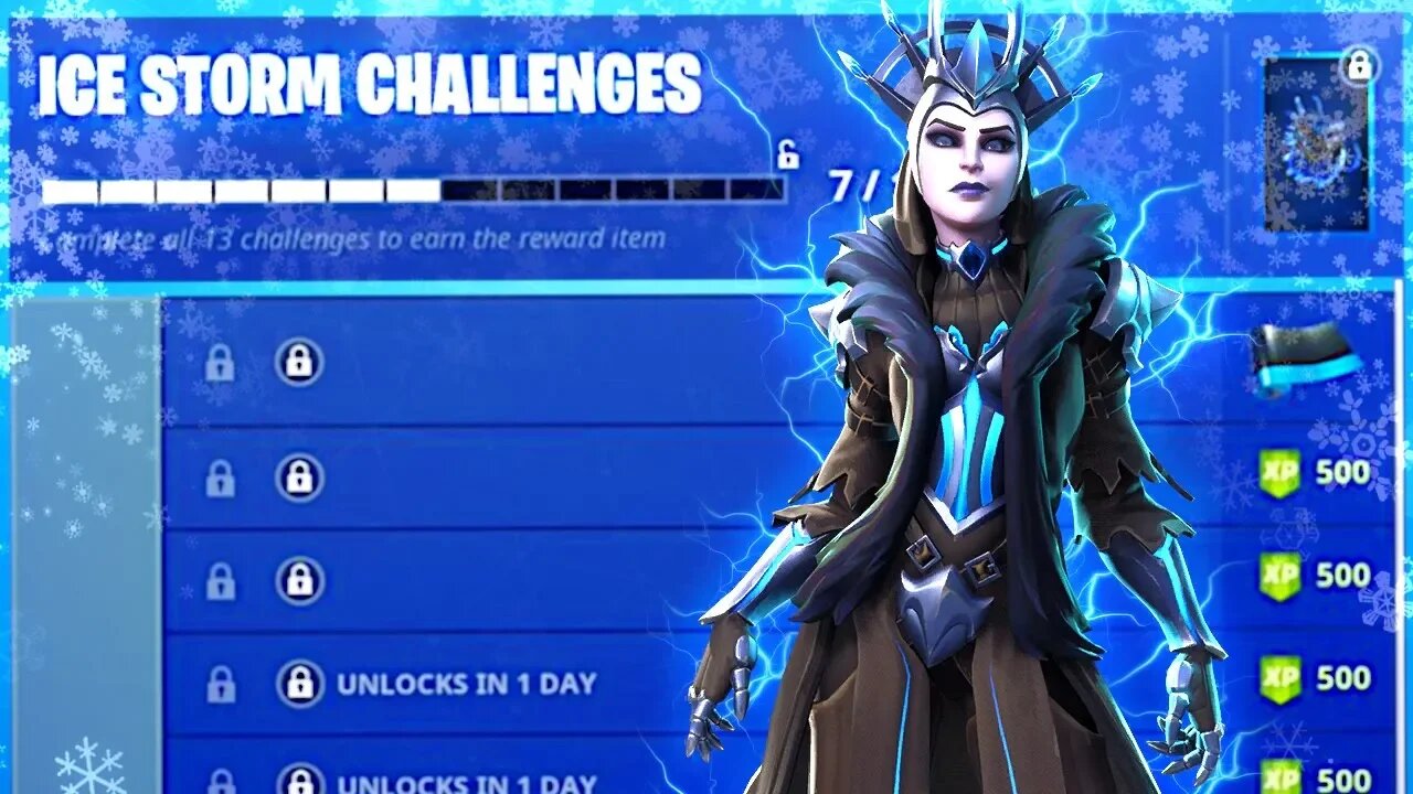 FREE ICE STORM REWARDS LEAKED! FINAL ICE STORM SKIN REWARD REVEALED! (FORTNITE ICE STORM CHALLENGES)