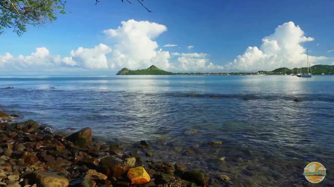 The Sounds Of The Ocean Waves Of The Caribbean Sea On A beautiful Day In The Tropics - Nature ASMR