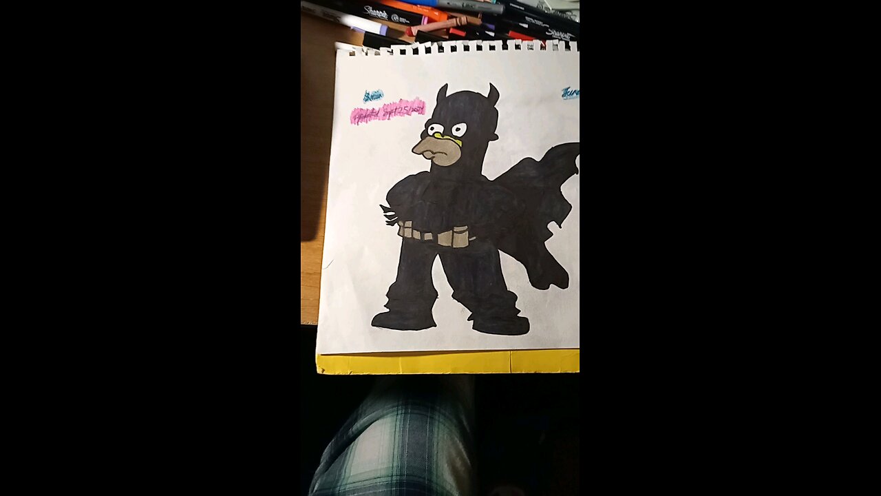 Batman Homer Simpson Drawing by Custom Artist Sherwin