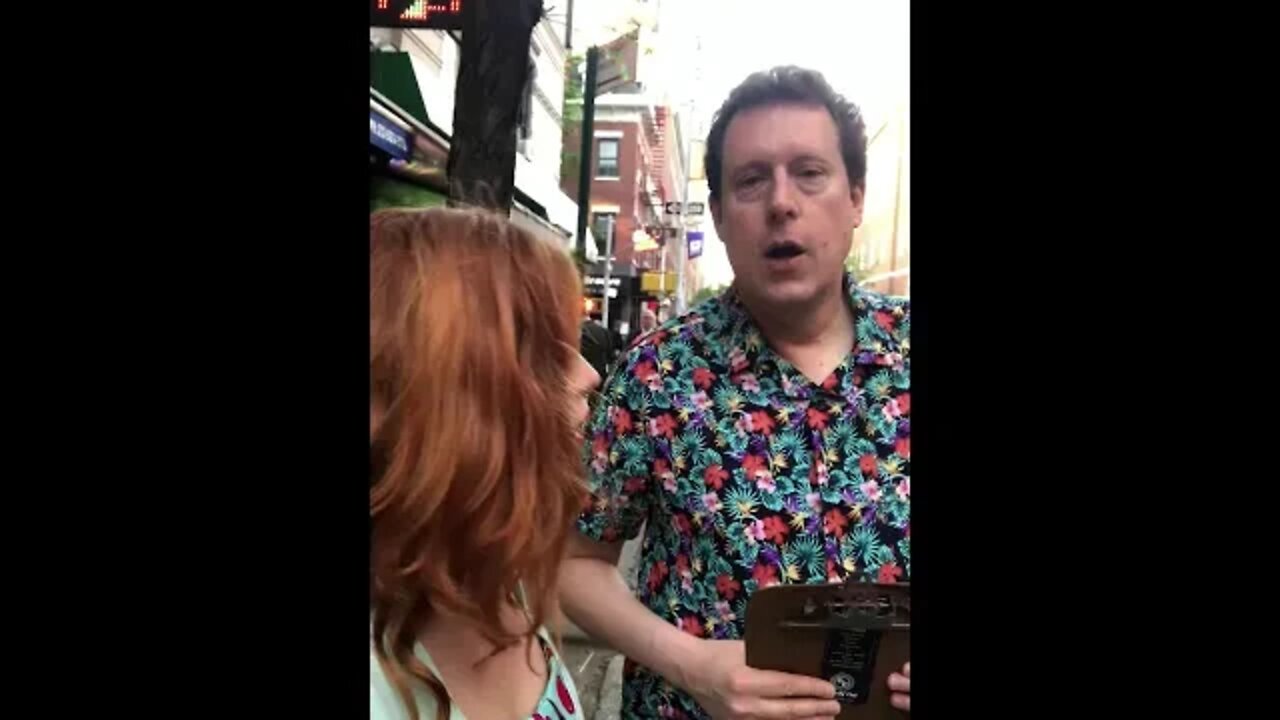 Run in with Comedy Pete Burdette on MacDougal Street in New York City