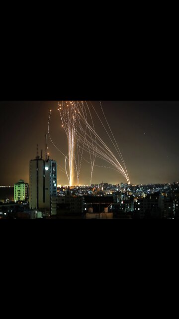 Cúpula de Hierro sobre cohetes lanzados desde Gaza hacia Ashkelon