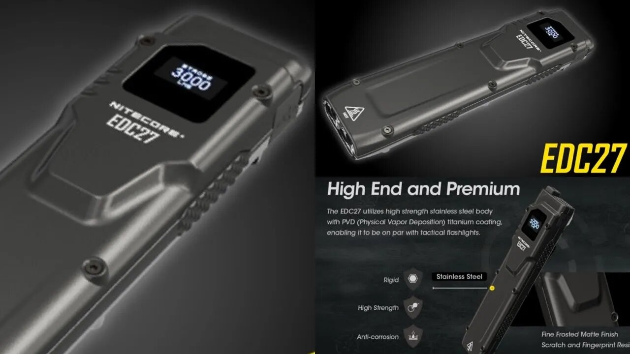 Nitecore EDC27 3000 lumen flat rechargeable flashlight ! Discount code below !