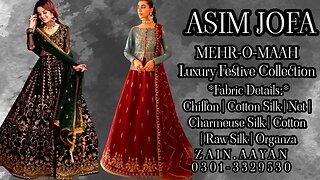 MEHR O MAAH ASIM JOFA ||ZAIN.AAYAN COLLECTION || #chiffon #silk #video #viral #embroidered #V