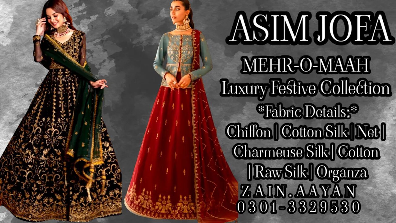 MEHR O MAAH ASIM JOFA ||ZAIN.AAYAN COLLECTION || #chiffon #silk #video #viral #embroidered #V