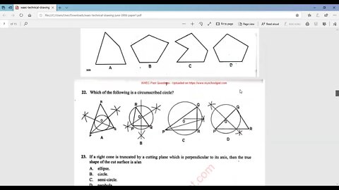 Answers to 2008 WAEC Technical Drawing Objective Questions