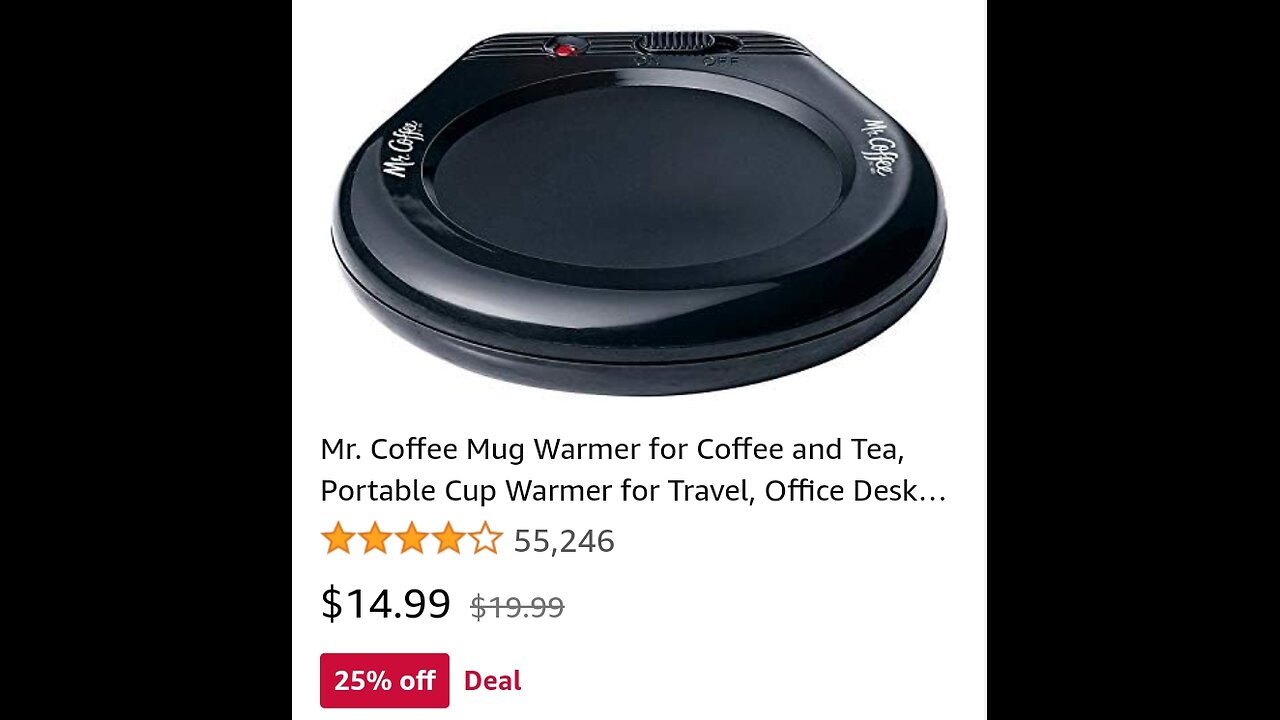 Mr. Coffee Mug Warmer for Coffee and Tea, Portable Cup Warmer for Travel