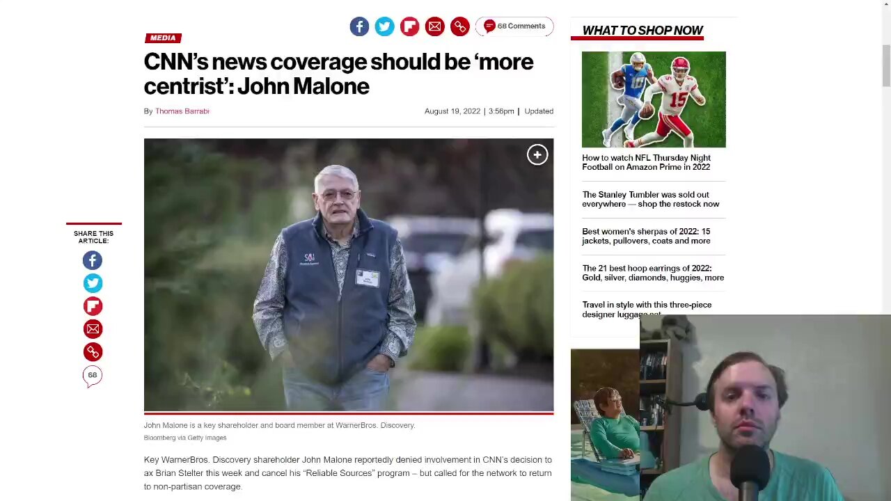 John Malone, a key WarnerBros. Discovery shareholder, is interested in CNN becoming more centrist