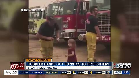 Little girl shows appreciation for firefighters