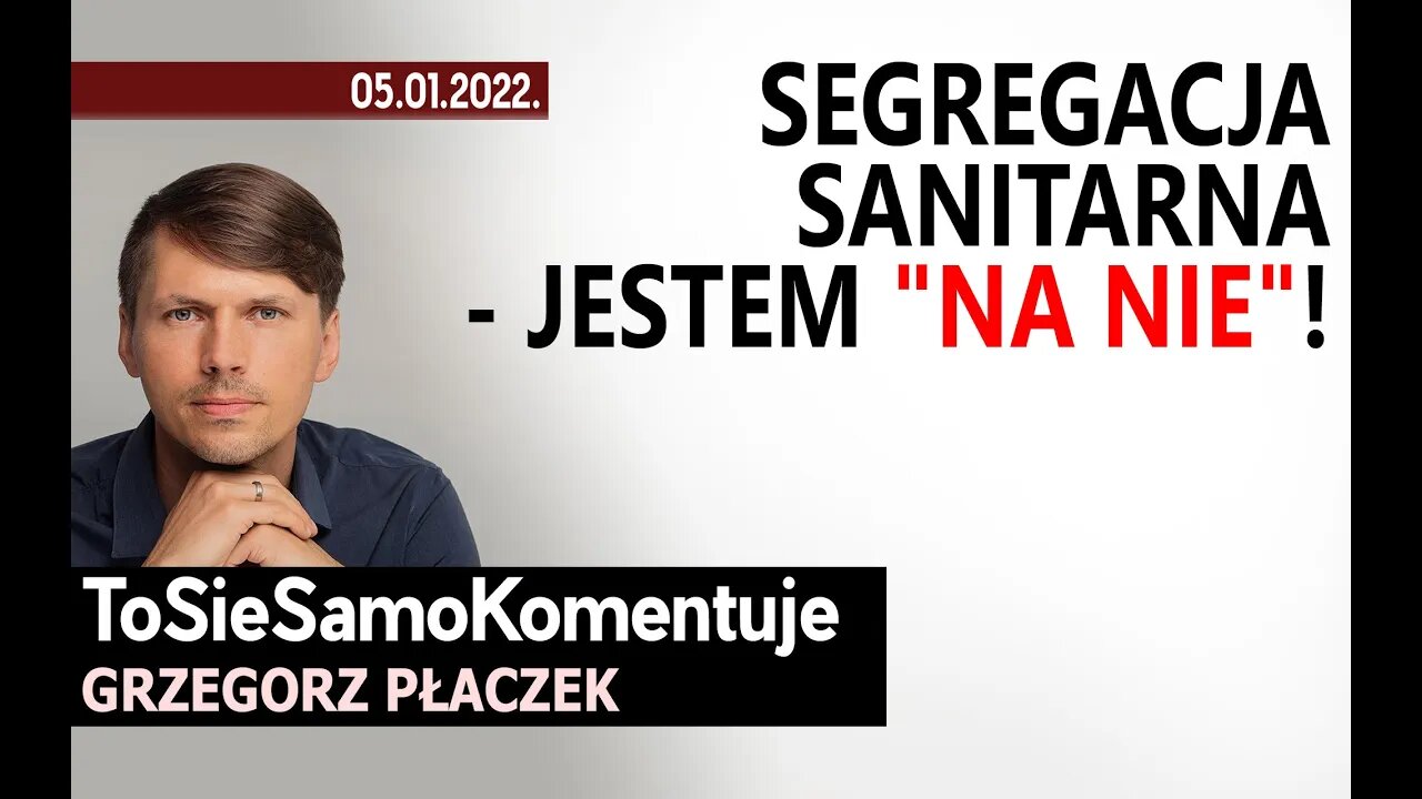 Komisja zdrowia. Segregacja sanitarna. Jestem "NA NIE"!