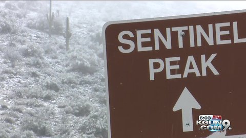 Tucson snow closes "A" Mountain road to motorized vehicles