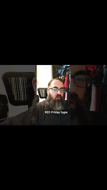 beard man hyping for RED Friday #beard #hype #redfriday