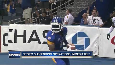 Tampa Bay Storm suspending operations effective immediately