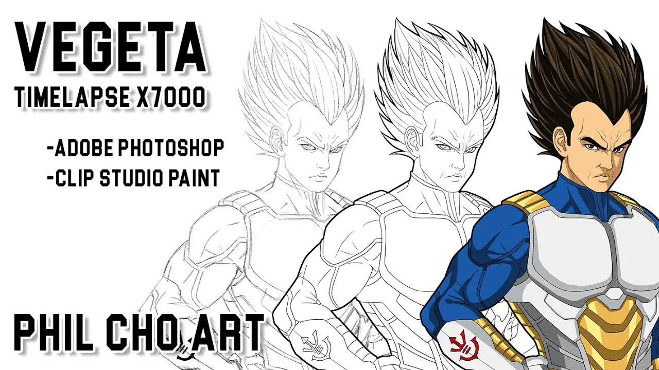 Vegeta Pencil/Ink/Color Timelapse x7000