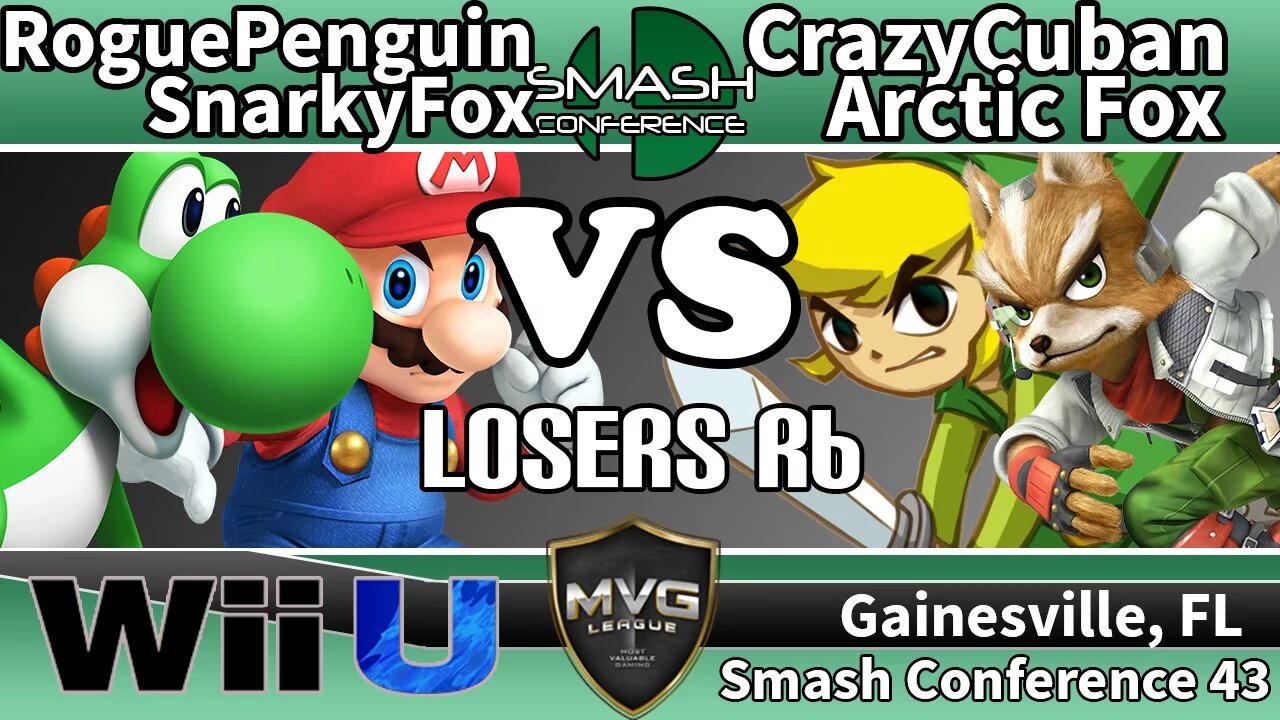 RoguePenguin & SnarkyFox vs. CrazyCuban & Arctic Fox - SSB4 Teams Losers R6 - SC43