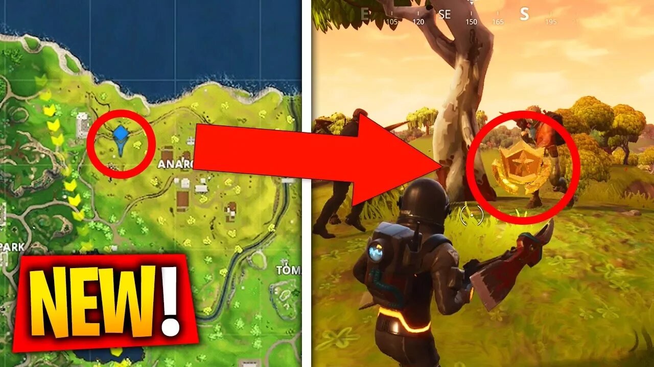 NEW "Search between a Pool, Windmill, and an Umbrella" Battle Star Challenge Fortnite Battle Royale