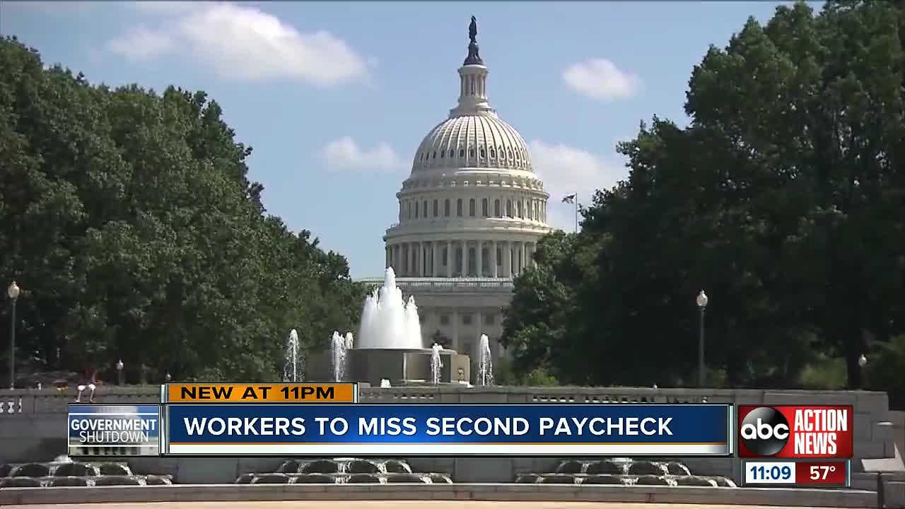 Workers to miss second paycheck due to government shutdown