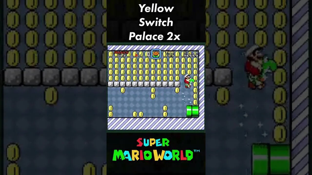 Super Mario World - Yellow Switch Palace 2x Speed #shorts