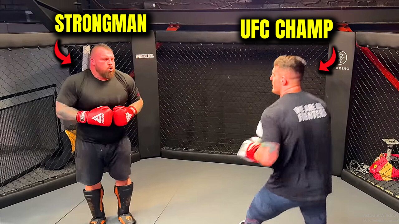 STRONGMAN Eddie Hall FIGHTS UFC Heavyweight. UNRELEASED SPARRING FOOTAGE