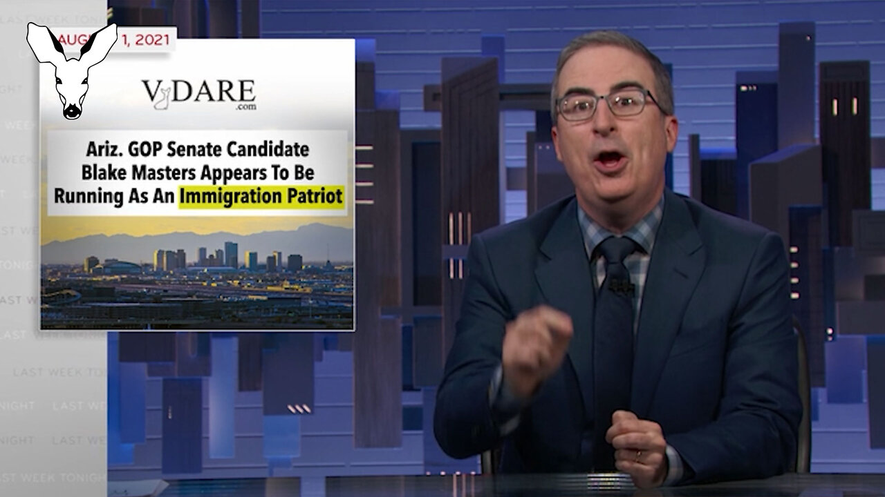 John Oliver Attacks Blake Masters, VDARE For Noticing Black Gun Crime | VDARE Video Bulletin