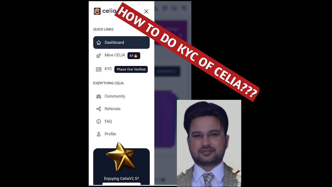 How to do kyc of celia coin phase.1 ??