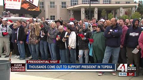 Thousands show up on cold, overcast day for Trump rally in Topeka