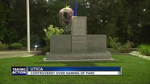 Utica park's name causes controversy with veteran after memorial is moved