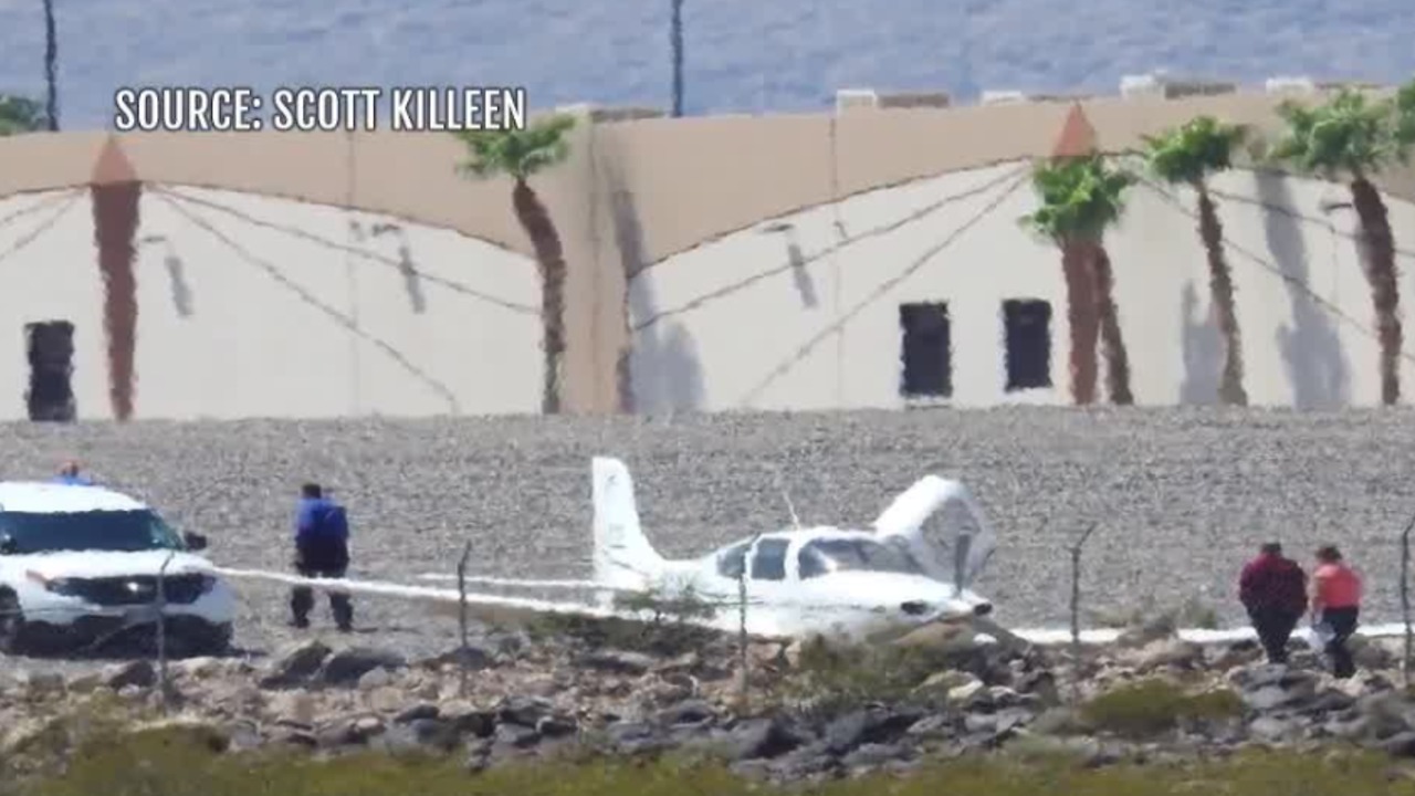 Plane goes off runway at Henderson Executive Airport