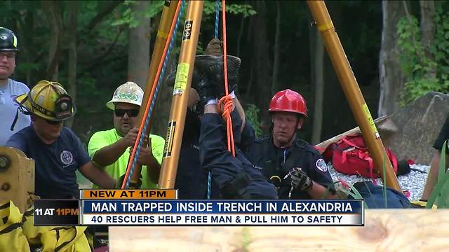 Man trapped inside trench in Alexandria