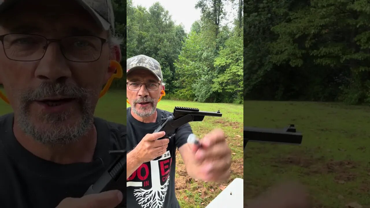 410 pistol:shooting a slug single handed! #gun #shooting