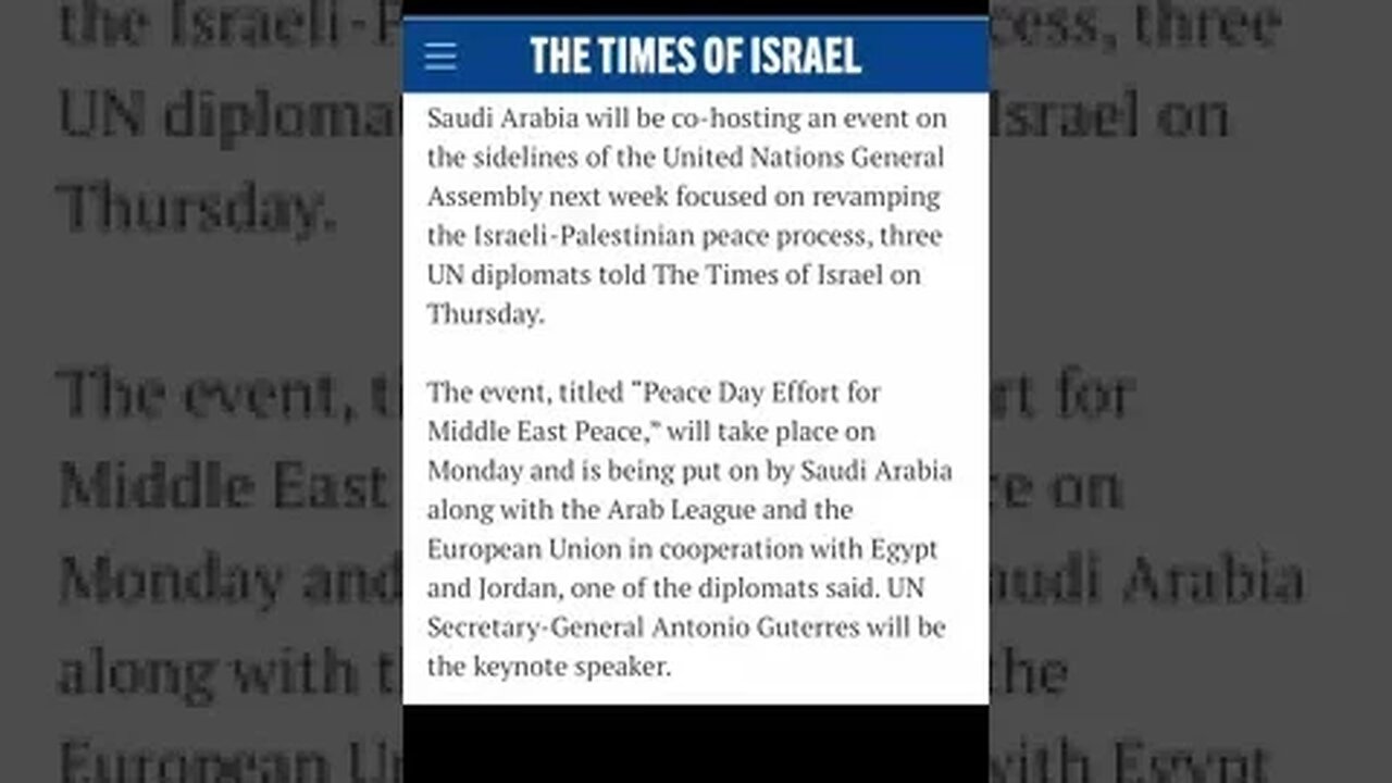 This is Huge Israeli PEACE PLAN Part Of UN 7 Year Rescue Plan Summit