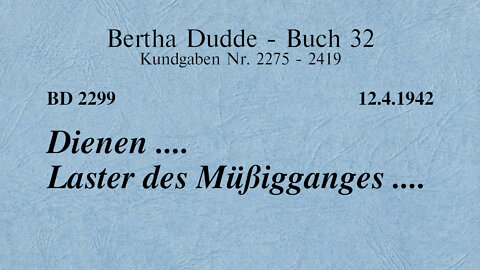 BD 2299 - DIENEN .... LASTER DES MÜSSIGGANGES ....