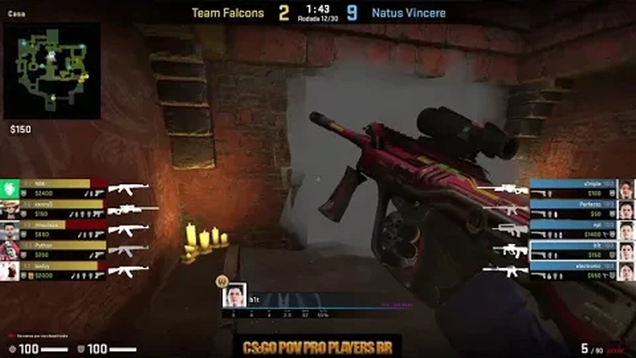 CSGO POV NaVi b1t (25/8) vs Falcons (Ancient) @ BLAST Paris Major 2023 Europe RMR A