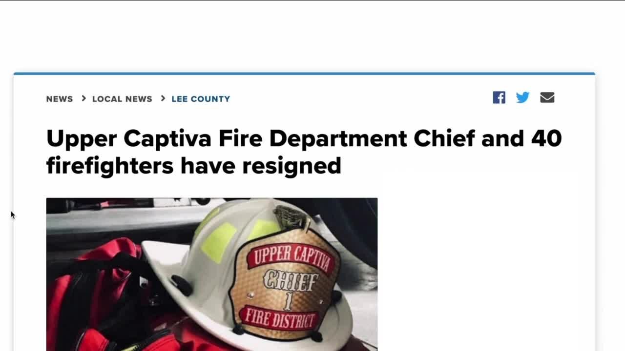 Why a Fire Chief and dozens of firefighters resigned in Upper Captiva