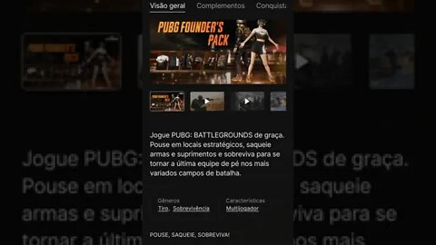 Jogo e pack grátis - PUBG Battlegrounds e PUBG Founder's Pack - Epic Games