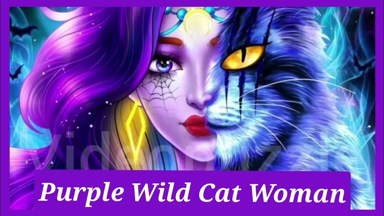 Purple Wild Cat Woman #Videopuzzle #Video #Puzzle #Anime #Animation #Cute