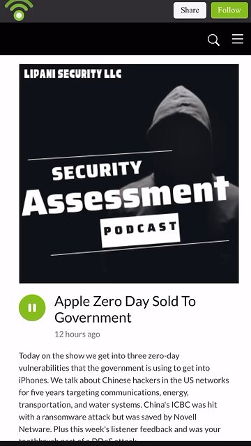 Apple Zero Day Sold To Government