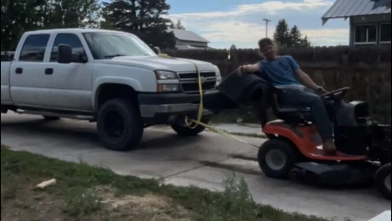 Can I pull my loaded duramax up my driveway with the mower???