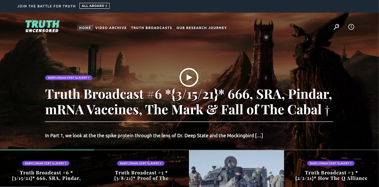 Truth Broadcast #6 *{4/3/21}* Pt. 6: 666, SRA, Pindar, Vaccines, The Mark & The Fall of The Cabal †