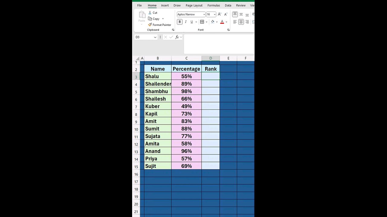 Master Rank Formula in Excel! #ExcelTips #ExcelTutorial #ExcelHacks #MicrosoftExcel