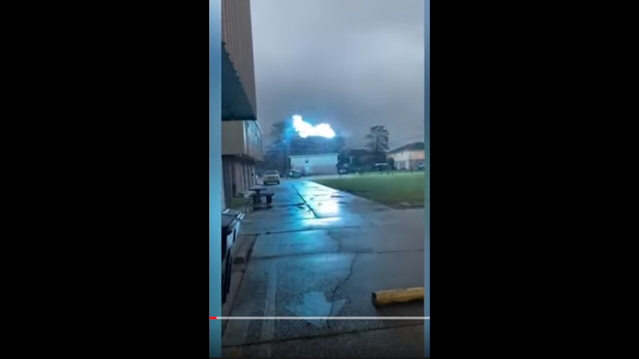 Funny Electrical Sparks Move Across Power Lines