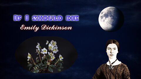 Emily Dickinson - If I should die and you should live - American Poetry