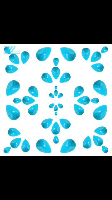 7mm*10mm Natural turquoise cabochon pear shape Turquoise cabs for jewelry making vintage stone 05