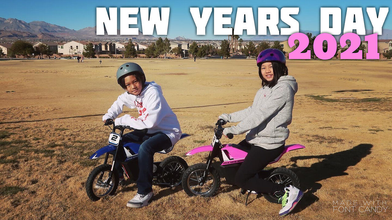 1/1/21: New Years Day 2021! Kids riding their new Razor MX125!