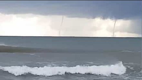 Tempestade Dana: aproximação de duas trombas d'água em Palma de Maiorca