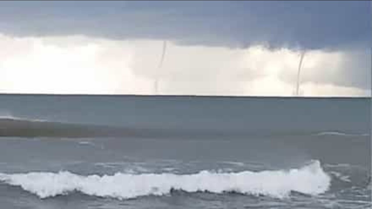 Tempestade Dana: aproximação de duas trombas d'água em Palma de Maiorca