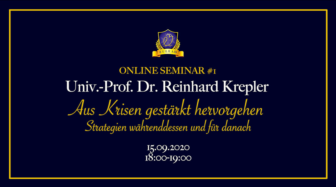 EULEAD Experts #1 – Dr. Reinhard Krepler / September 15, 2020